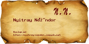 Nyitray Nándor névjegykártya